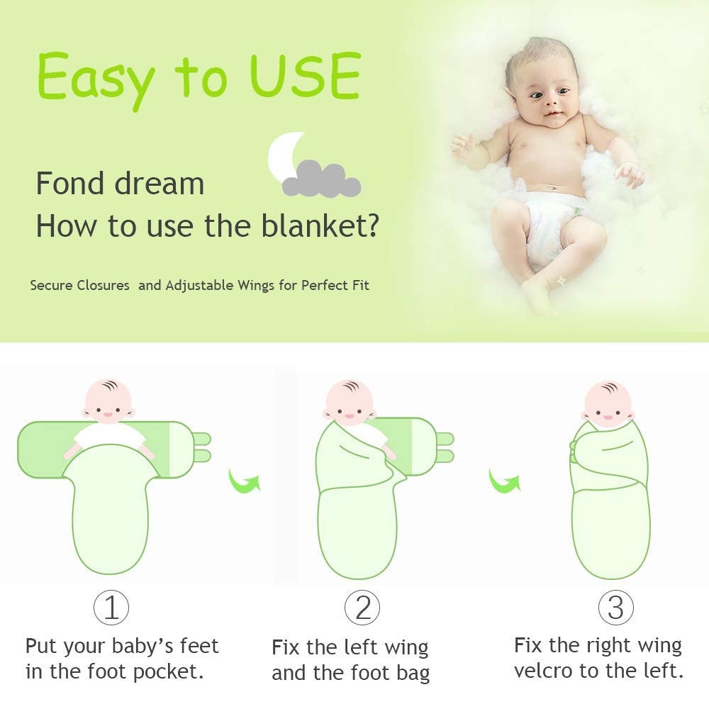 Baby Sleeping Bag Newborn Swaddle Wrap + Hat Cotton Blanket Baby Infant Nursery Envelope Infant 0-6 Months