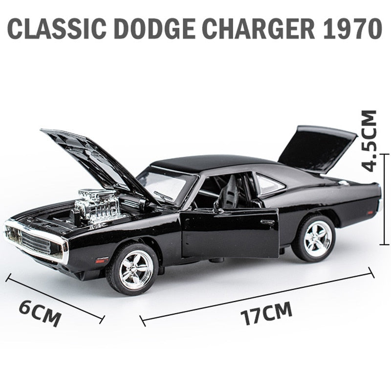 Car Model Dodge Charger 1970 Metal Alloy Diecast Toy Vehicles the fast and the Furious Sound&Light kids Children 1/32