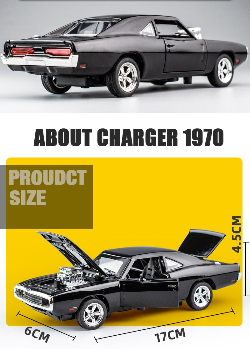 Car Model Dodge Charger 1970 Metal Alloy Diecast Toy Vehicles the fast and the Furious Sound&Light kids Children 1/32