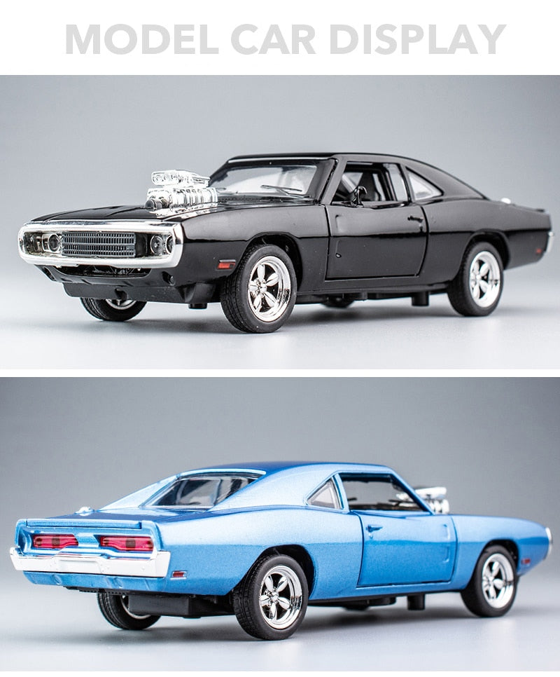 Car Model Dodge Charger 1970 Metal Alloy Diecast Toy Vehicles the fast and the Furious Sound&Light kids Children 1/32