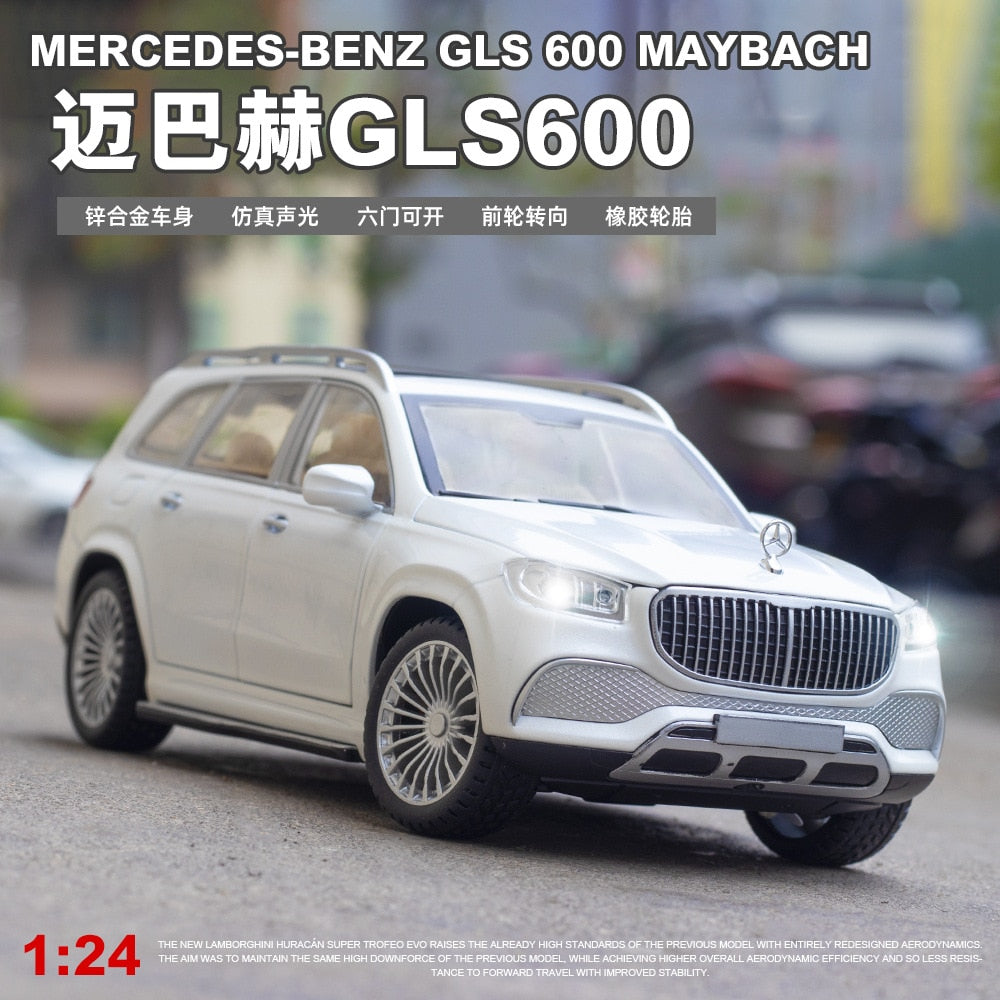 Car Model Mercedes-Benz Gls 600 Maybach Miniature Diecast Metal Alloy Vehicle toy Children 1:24