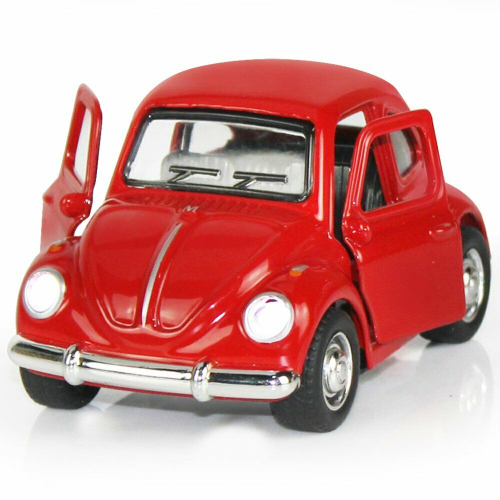 Car Model Beetle Mini Toy Diecast Metal Alloy Vehicle Pullback Sound Light Kids children Toddlers 1:38