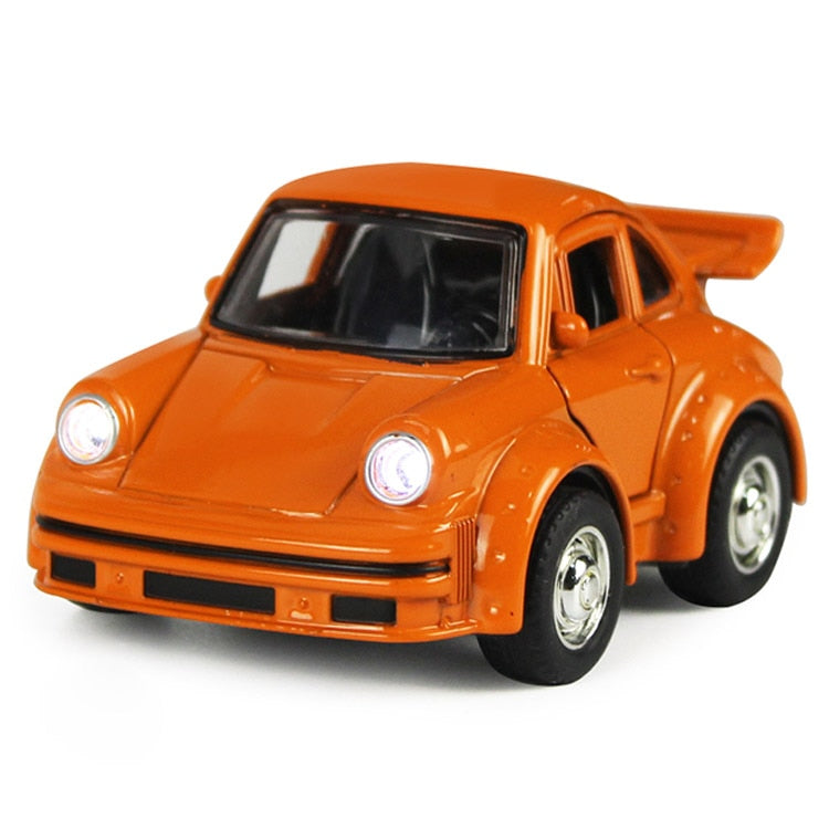 Car Model Beetle Mini Toy Diecast Metal Alloy Vehicle Pullback Sound Light Kids children Toddlers 1:38