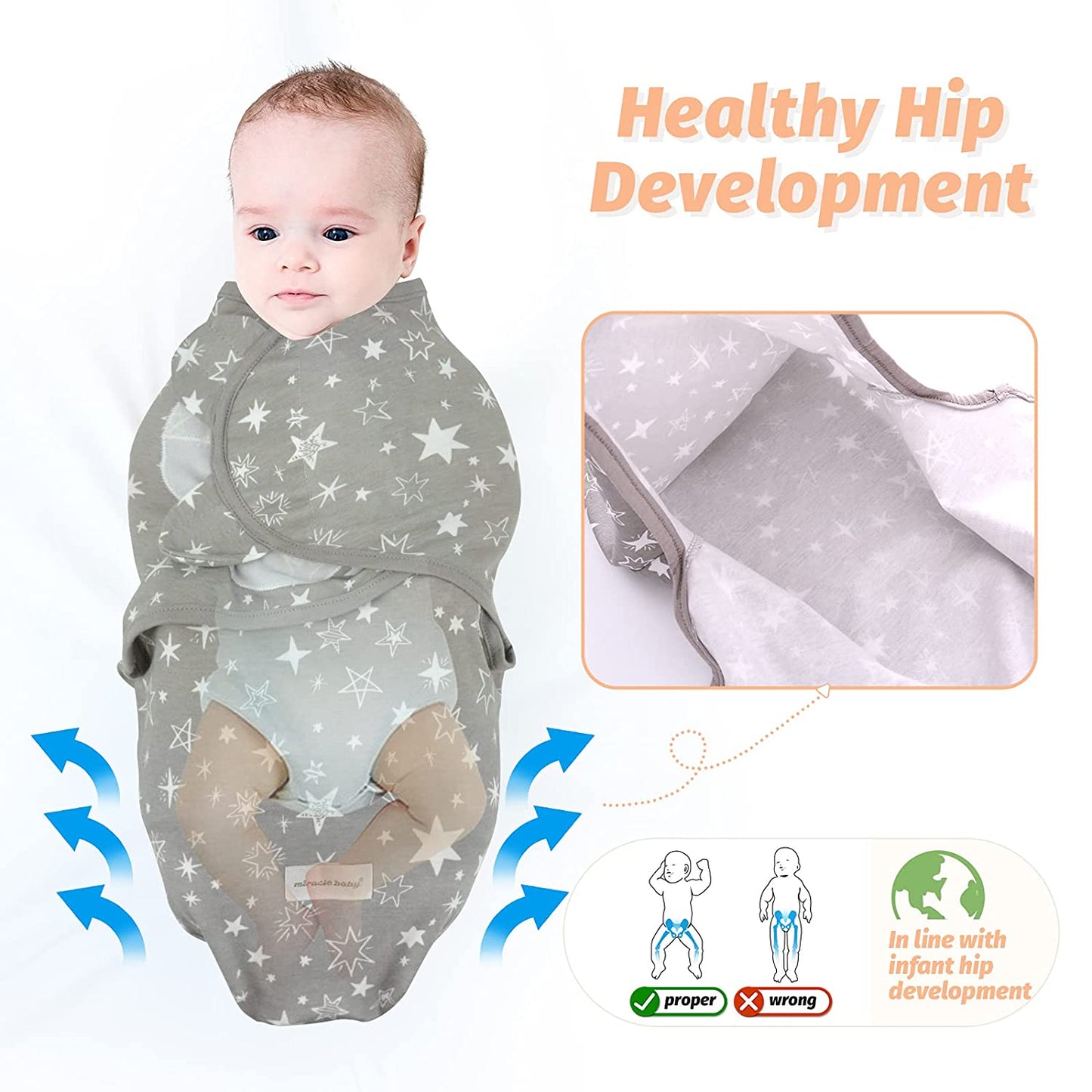 Baby Sleeping Bag Newborn Swaddle Wrap + Hat Cotton Blanket Baby Infant Nursery Envelope Infant 0-6 Months