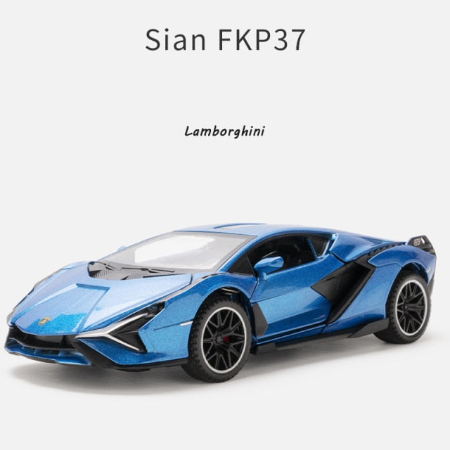 Car Model Lamborghini Sian FKP 37 toy Sports Alloy Metal Diecast Sound light Super Racing Children kids 1:32