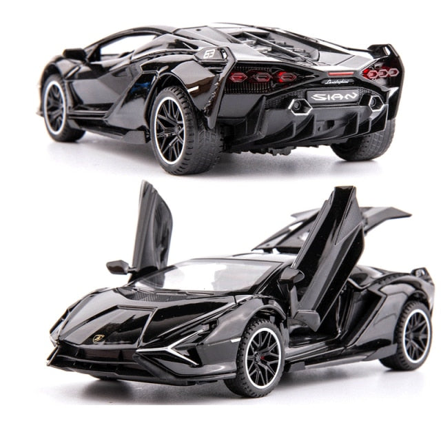 Car Model Lamborghini Sian FKP 37 toy Sports Alloy Metal Diecast Sound light Super Racing Children kids 1:32