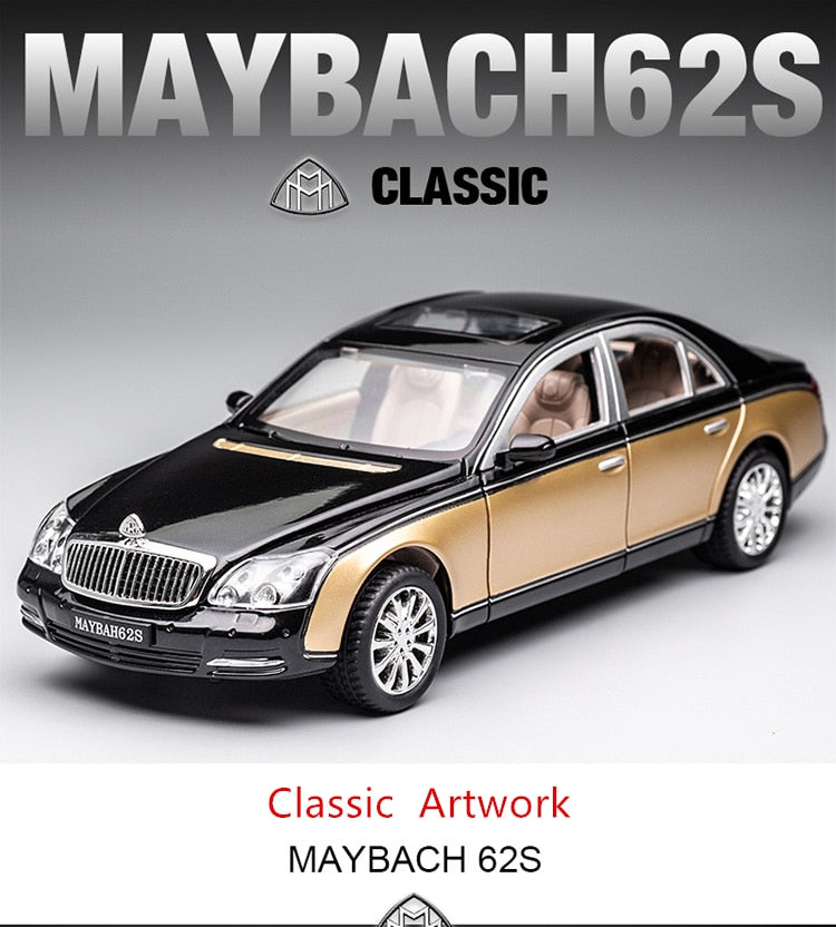 Car Model Mercedes Benz Maybach 62s S650 Classic Alloy Diecast Metal Toy Vehicles Car Kids 1:24