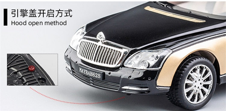 Car Model Mercedes Benz Maybach 62s S650 Classic Alloy Diecast Metal Toy Vehicles Car Kids 1:24