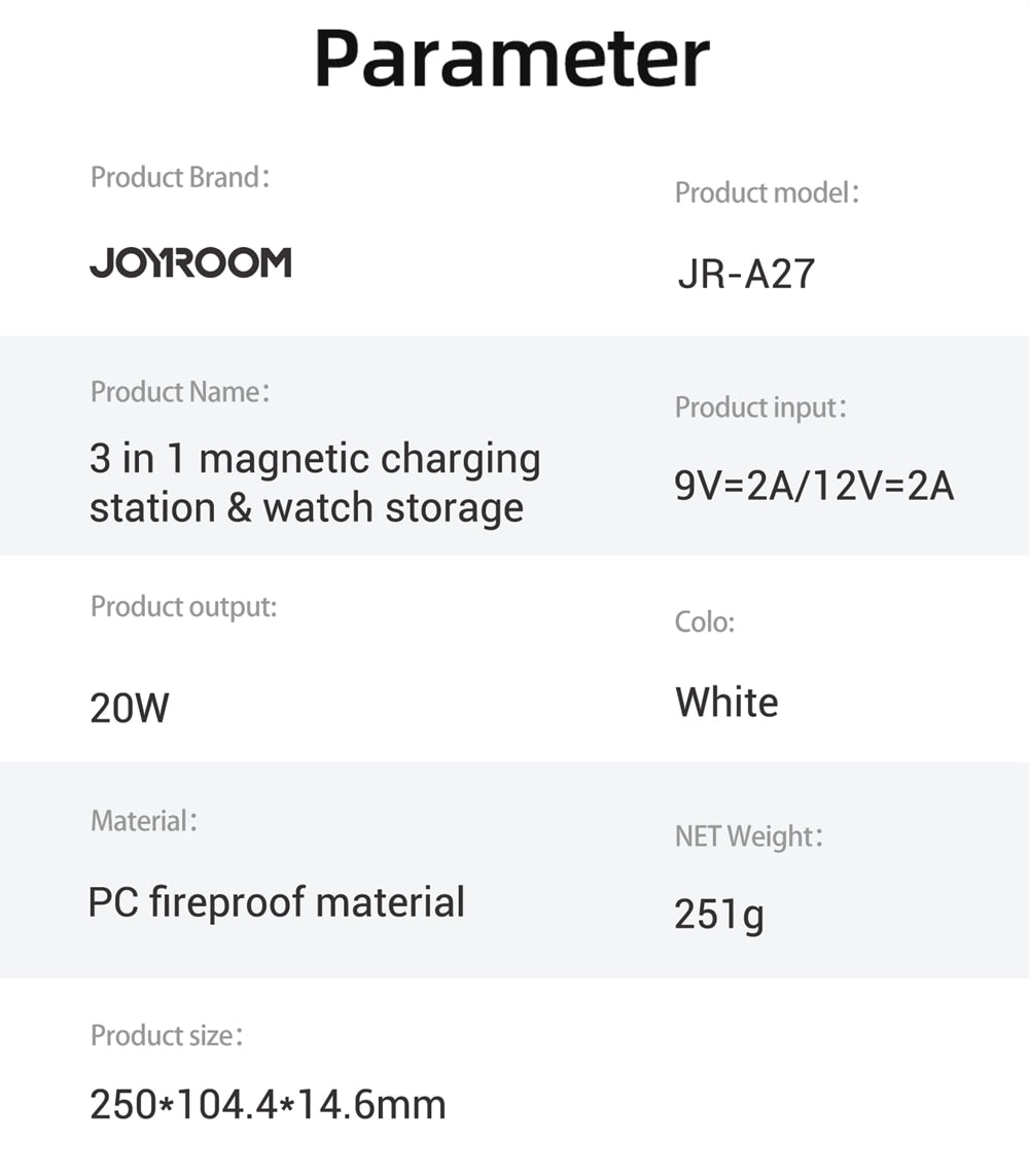 3 in 1 20W Fast Wireless Charger Phone Samsung Apple Watch