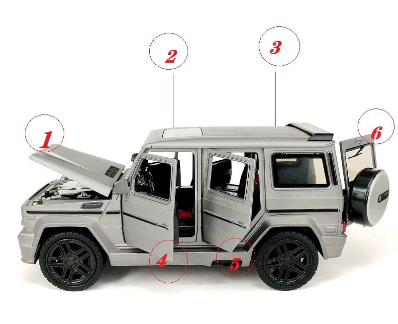 Car Model Mercedes Benz G65 SUV XLG M929Y Alloy Diecast Metal Toys 20Cm Vehicle 6 Open Doors Pull Back 1:24