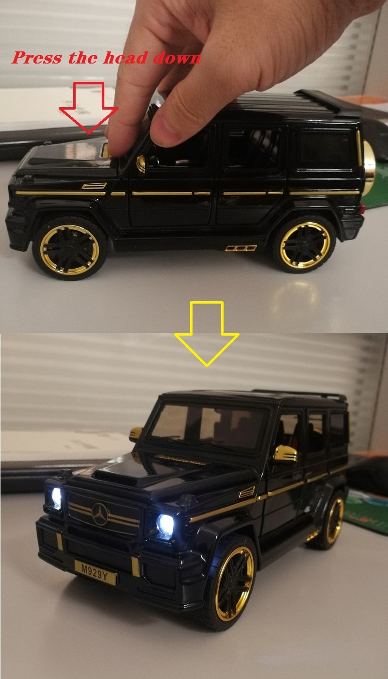 Car Model Mercedes Benz G65 SUV XLG M929Y Alloy Diecast Metal Toys 20Cm Vehicle 6 Open Doors Pull Back 1:24