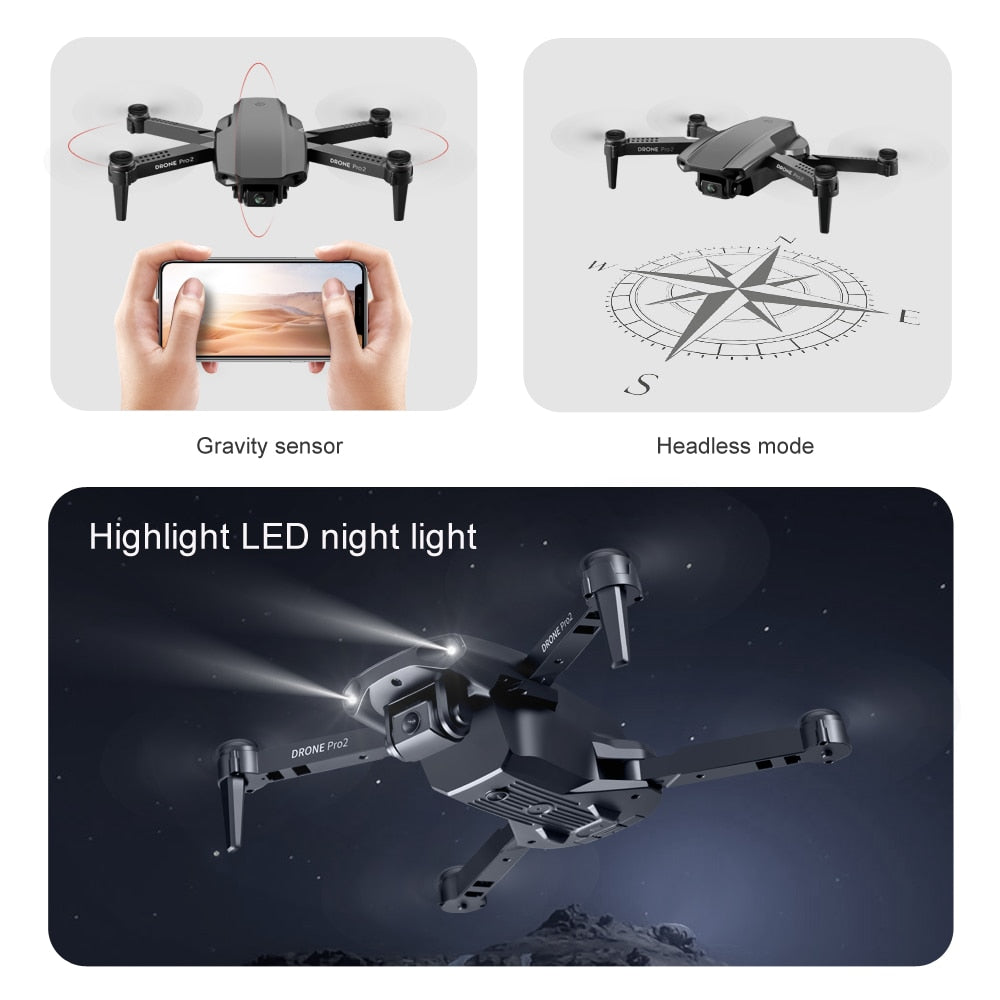 Drone Camera Quadcopter E99 Pro2 FPV Dual 720P 1080P 4K Hold WiFi RC Remote Control Foldable Mini