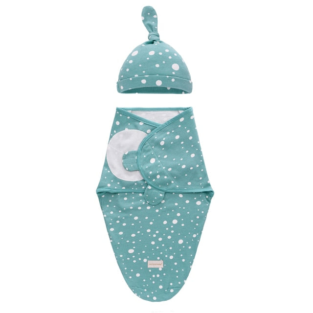 Baby Sleeping Bag Newborn Swaddle Wrap + Hat Cotton Blanket Baby Infant Nursery Envelope Infant 0-6 Months