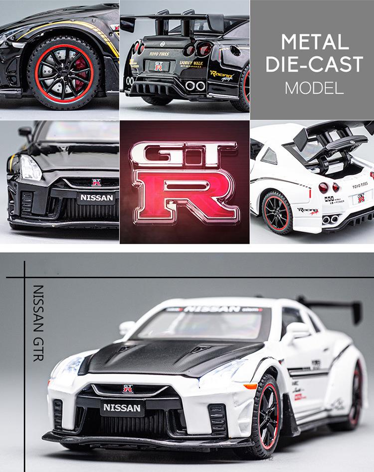 Car Model NISSAN GTR R35 Sports Metal Car Alloy Diecasts Toy Vehicles Cars Kid Children 1:32