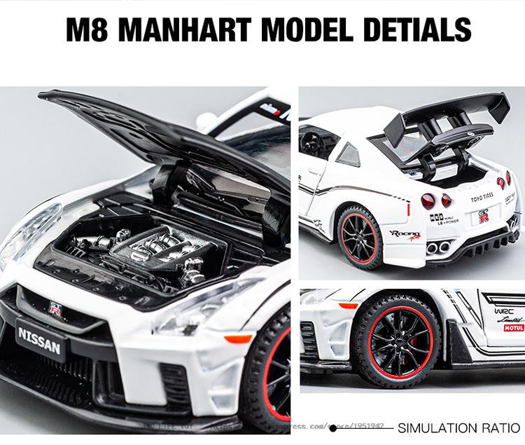 Car Model NISSAN GTR R35 Sports Metal Car Alloy Diecasts Toy Vehicles Cars Kid Children 1:32