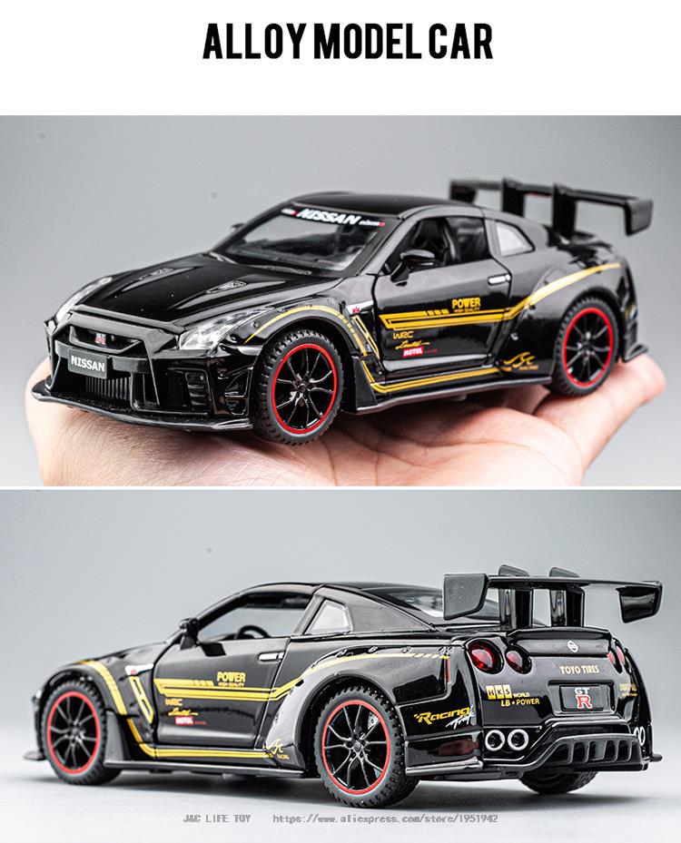 Car Model NISSAN GTR R35 Sports Metal Car Alloy Diecasts Toy Vehicles Cars Kid Children 1:32