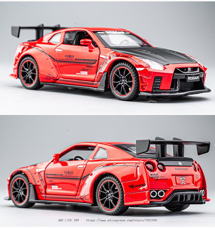 Car Model NISSAN GTR R35 Sports Metal Car Alloy Diecasts Toy Vehicles Cars Kid Children 1:32