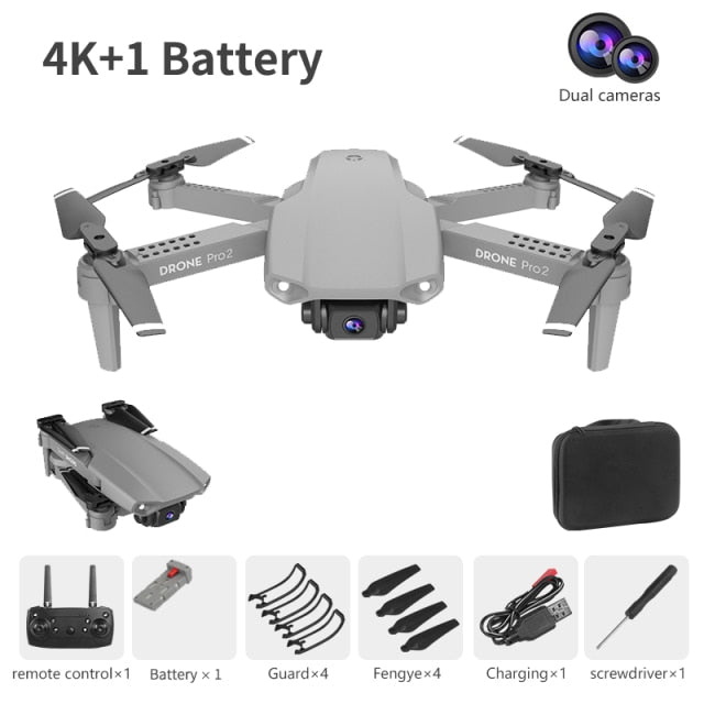 Drone Camera Quadcopter E99 Pro2 FPV Dual 720P 1080P 4K Hold WiFi RC Remote Control Foldable Mini