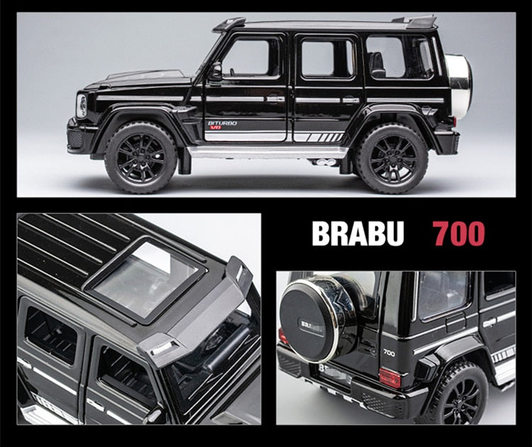 Car Model Mercedes Benz G700 G65 SUV Alloy Diecast Metal Toy Off-road Vehicles Sound Light kids Children Gift 1/32