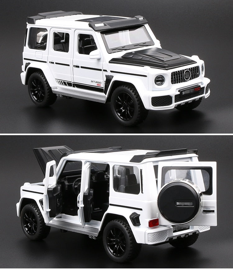 Car Model Mercedes Benz G700 G65 SUV Alloy Diecast Metal Toy Off-road Vehicles Sound Light kids Children Gift 1/32