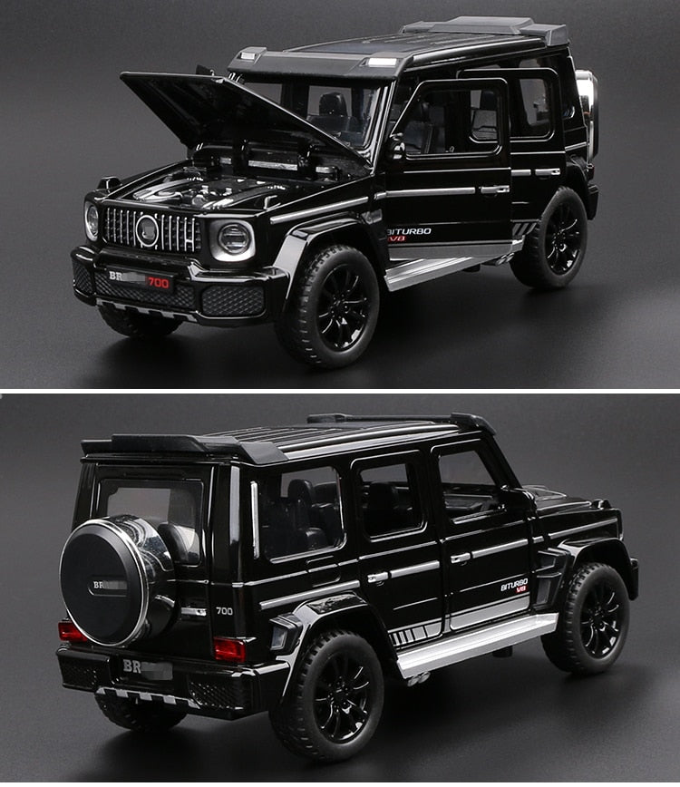 Car Model Mercedes Benz G700 G65 SUV Alloy Diecast Metal Toy Off-road Vehicles Sound Light kids Children Gift 1/32