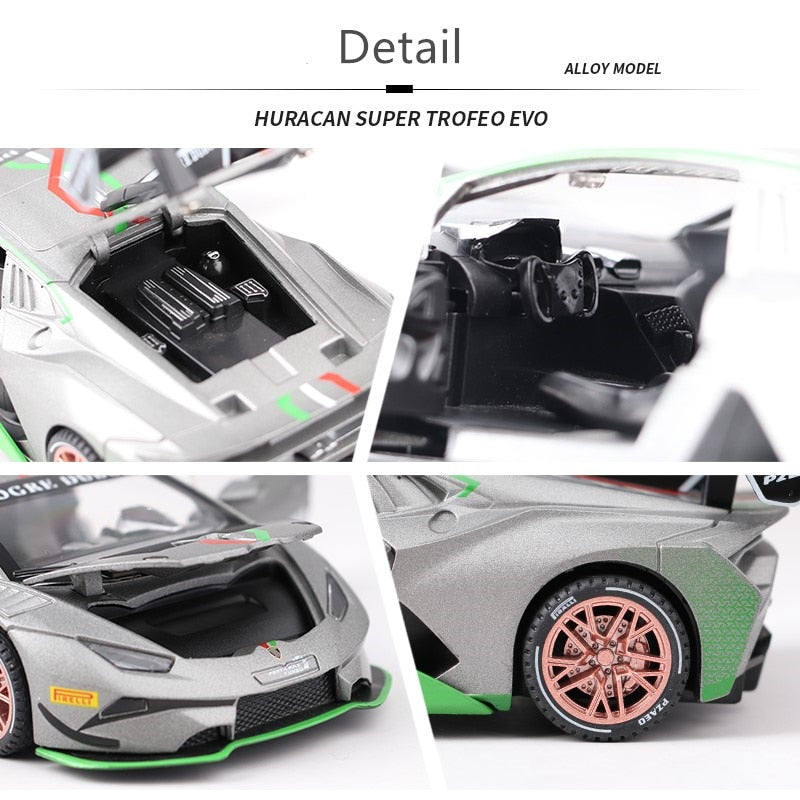 Car Model Lamborghini HURACAN ST EVO Alloy Sports Diecast & Toy Vehicle Metal Sound Light children Kids 1:32