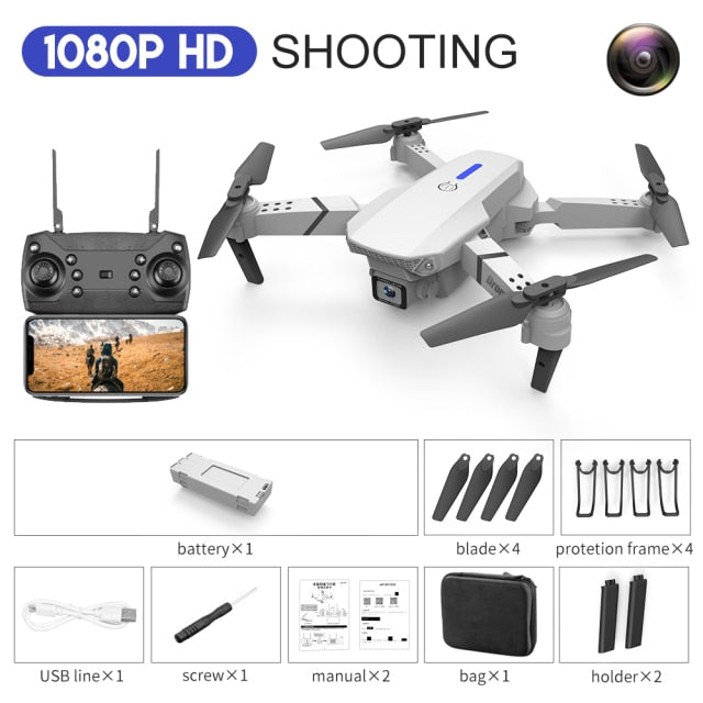 Drone Camera Quadcopter E88 FPV With Wide Angle 1080P HD 4K  Hold WiFi RC Remote Control Foldable