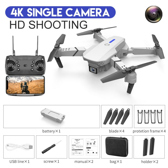 Drone Camera Quadcopter E88 FPV With Wide Angle 1080P HD 4K  Hold WiFi RC Remote Control Foldable