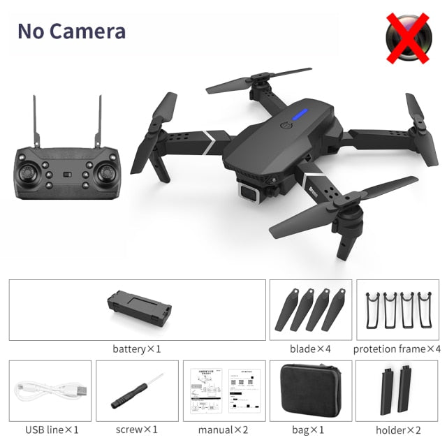 Drone Camera Quadcopter E88 FPV With Wide Angle 1080P HD 4K  Hold WiFi RC Remote Control Foldable