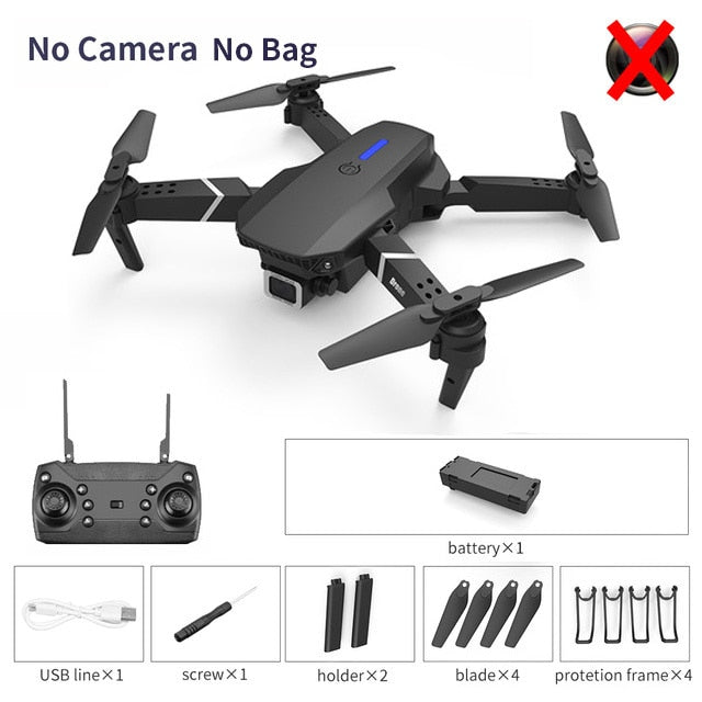 Drone Camera Quadcopter E88 FPV With Wide Angle 1080P HD 4K  Hold WiFi RC Remote Control Foldable