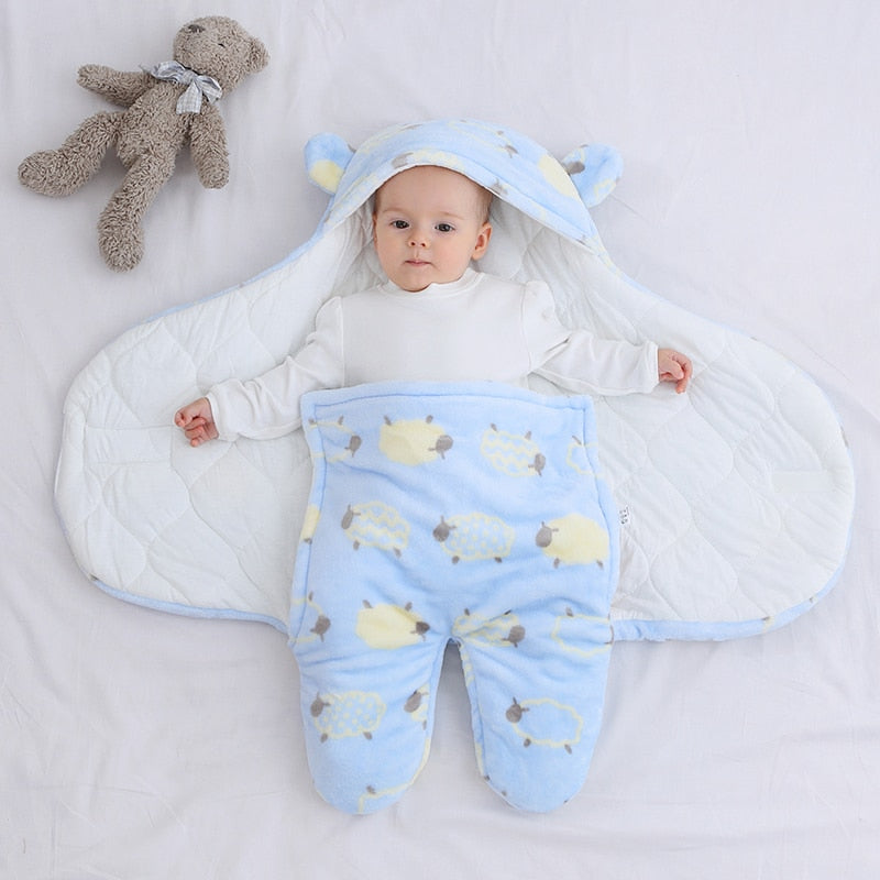 Baby Sleeping Bag Newborn Blanket Swaddle Toddler Winter Warm Stroller Wrap Cotton Envelope 0-9