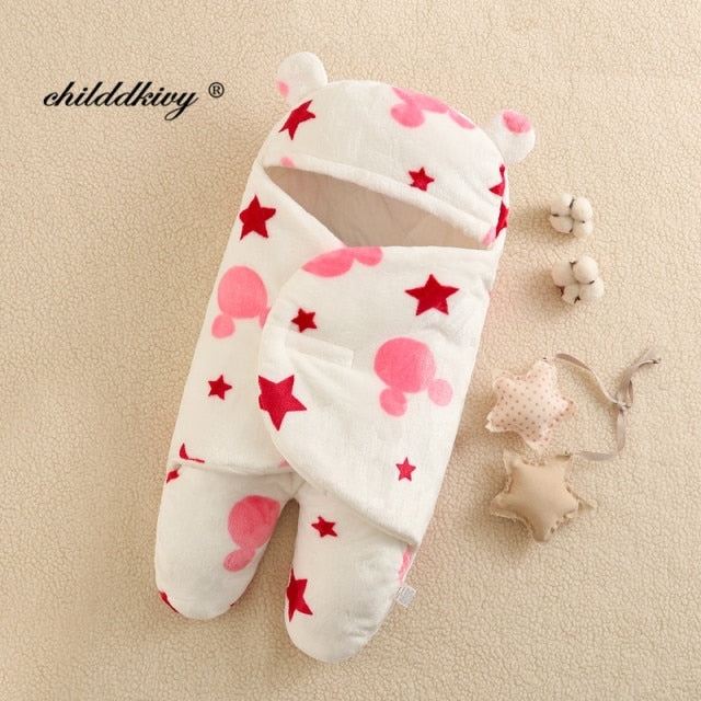 Baby Sleeping Bag Newborn Blanket Swaddle Toddler Winter Warm Stroller Wrap Cotton Envelope 0-9