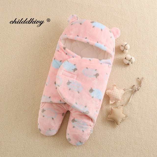 Baby Sleeping Bag Newborn Blanket Swaddle Toddler Winter Warm Stroller Wrap Cotton Envelope 0-9