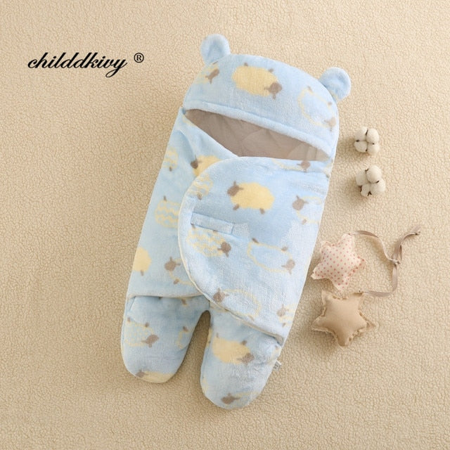 Baby Sleeping Bag Newborn Blanket Swaddle Toddler Winter Warm Stroller Wrap Cotton Envelope 0-9