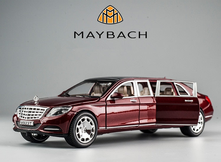 Car Model Maybach S600 Metal Diecast Alloy 6 Doors Toys Children 1:24