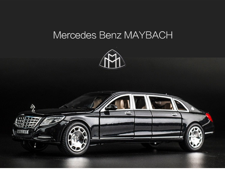 Car Model Maybach S600 Metal Diecast Alloy 6 Doors Toys Children 1:24