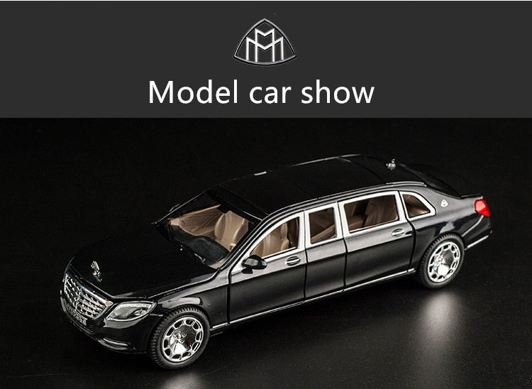 Car Model Maybach S600 Metal Diecast Alloy 6 Doors Toys Children 1:24