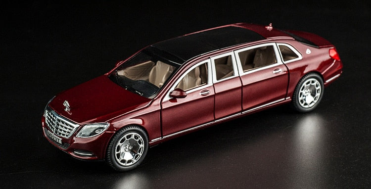 Car Model Maybach S600 Metal Diecast Alloy 6 Doors Toys Children 1:24