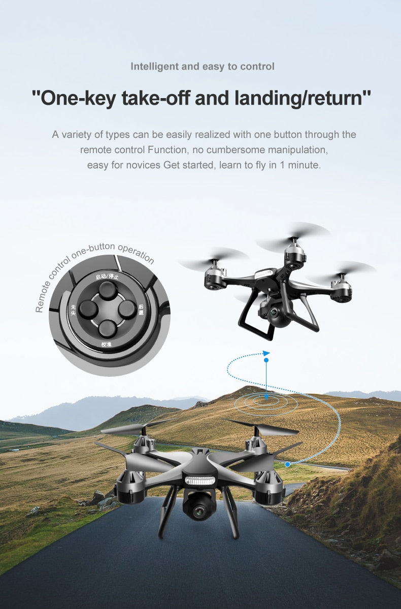 Drone Camera Quadcopter JC801 UAV HD Professional 1080P 4K Dual Hold WiFi RC Remote Control Foldable