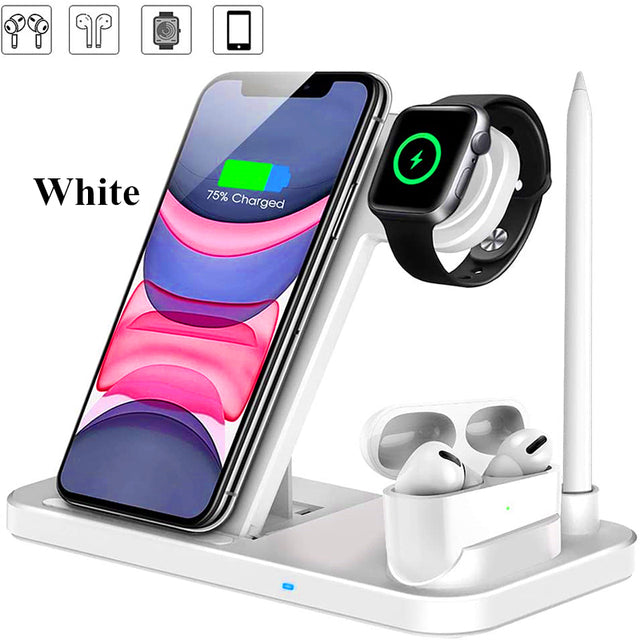 4 in 1 Wireless Charger Station Fast Charging Stand Apple Watch Airpods Pencil 1st Dock