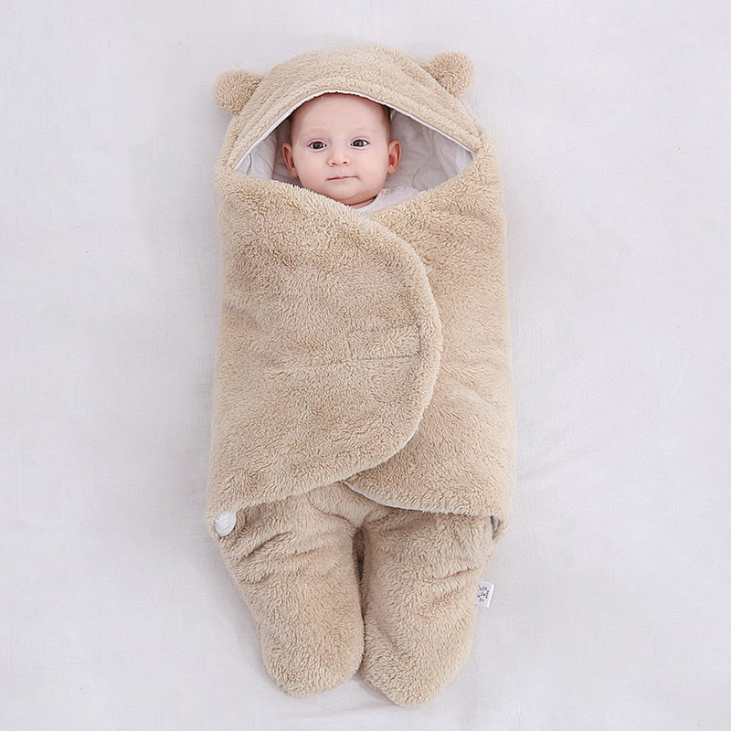 Baby Sleeping Bag Newborn Soft Infant Cotton Swaddle Toddler Winter Warm Stroller Wrap Zipper Envelope Thicken 0-9 Months