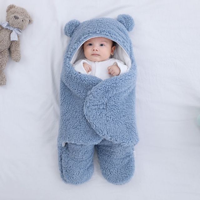 Baby Sleeping Bag Newborn Soft Infant Cotton Swaddle Toddler Winter Warm Stroller Wrap Zipper Envelope Thicken 0-9 Months