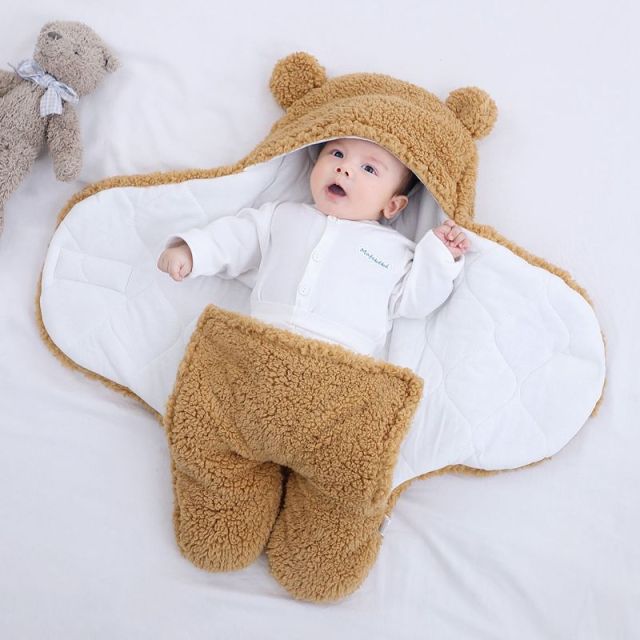 Baby Sleeping Bag Newborn Soft Infant Cotton Swaddle Toddler Winter Warm Stroller Wrap Zipper Envelope Thicken 0-9 Months