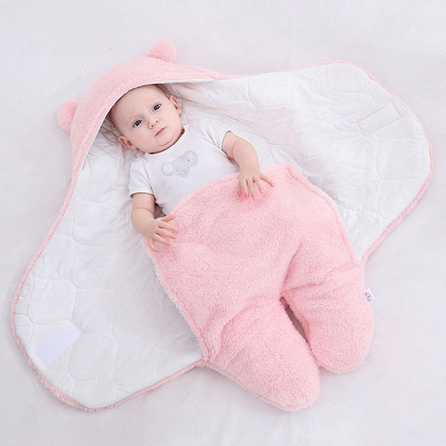 Baby Sleeping Bag Newborn Soft Infant Cotton Swaddle Toddler Winter Warm Stroller Wrap Zipper Envelope Thicken 0-9 Months