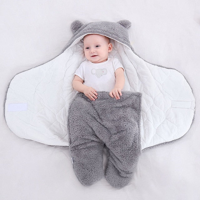 Baby Sleeping Bag Newborn Soft Infant Cotton Swaddle Toddler Winter Warm Stroller Wrap Zipper Envelope Thicken 0-9 Months