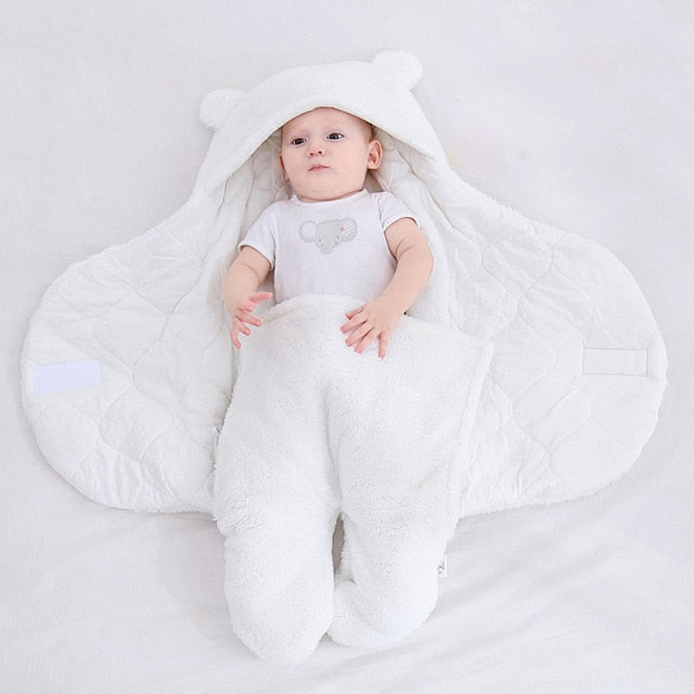 Baby Sleeping Bag Newborn Soft Infant Cotton Swaddle Toddler Winter Warm Stroller Wrap Zipper Envelope Thicken 0-9 Months