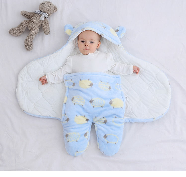 Baby Sleeping Bag Newborn Blanket Swaddle Toddler Winter Warm Stroller Wrap Cotton Envelope 0-9