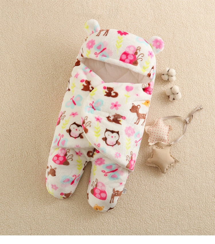 Baby Sleeping Bag Newborn Blanket Swaddle Toddler Winter Warm Stroller Wrap Cotton Envelope 0-9