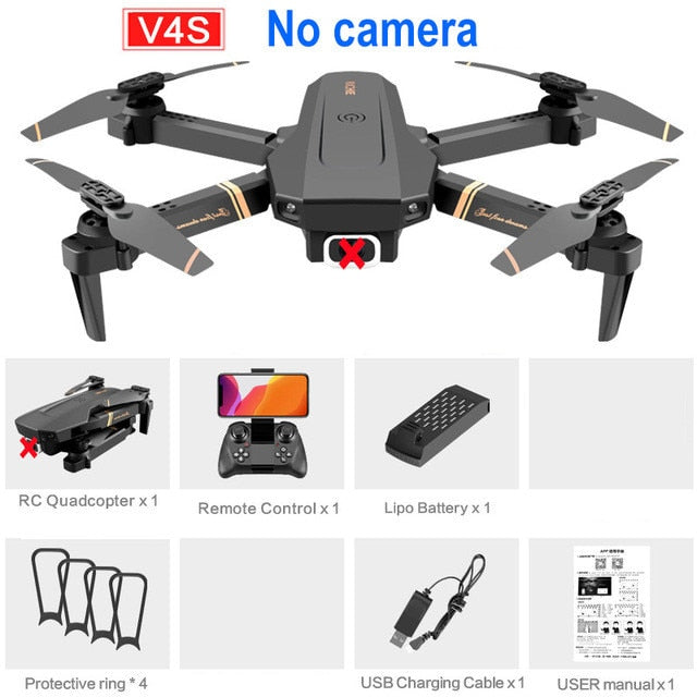 Drone Camera Quadcopter V4 FPV 1080P 2K 4K Hold WiFi RC Remote Control Foldable