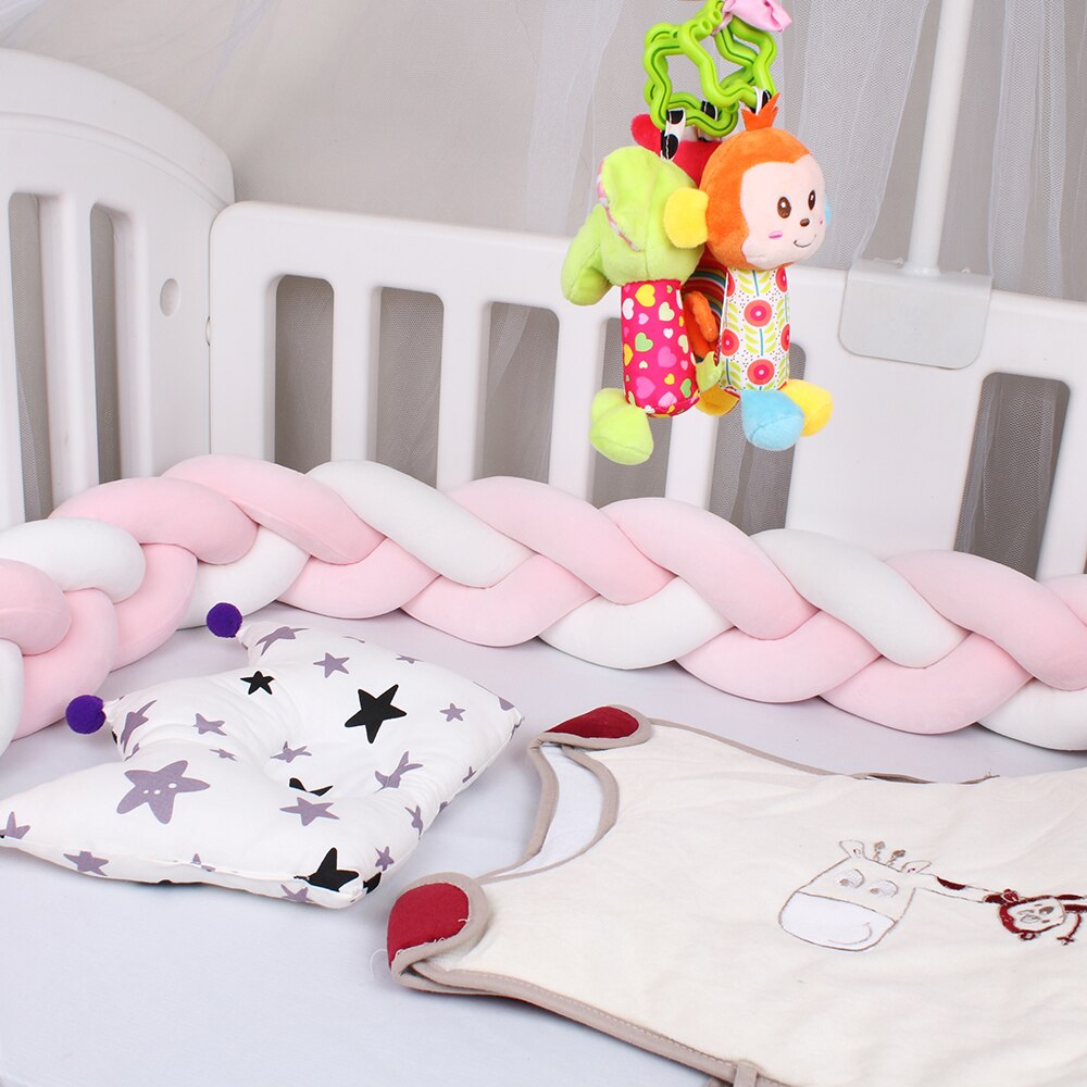 Baby Bed Bumper Crib woven Braid Pillow Cushion Infant Protector Pad 2M/3M/4M